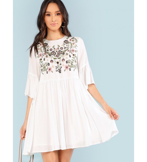 Embroidery Appliques Floral Dress