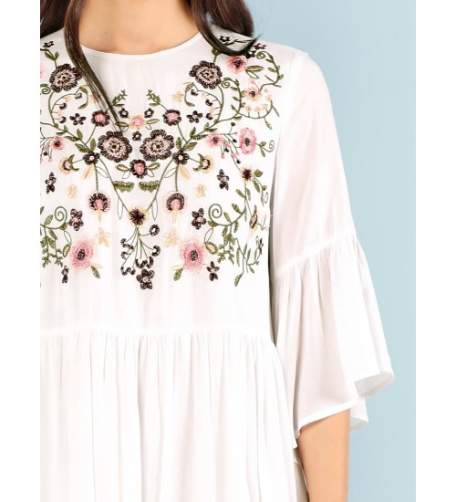 Embroidery Appliques Floral Dress