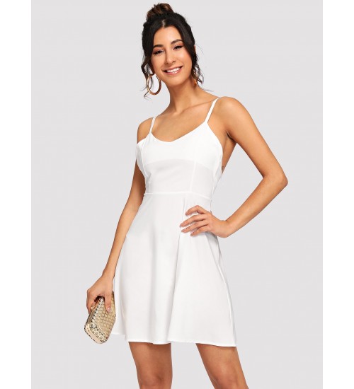 Contrast Wing Back Cami Dress