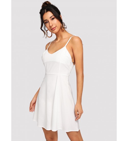 Contrast Wing Back Cami Dress