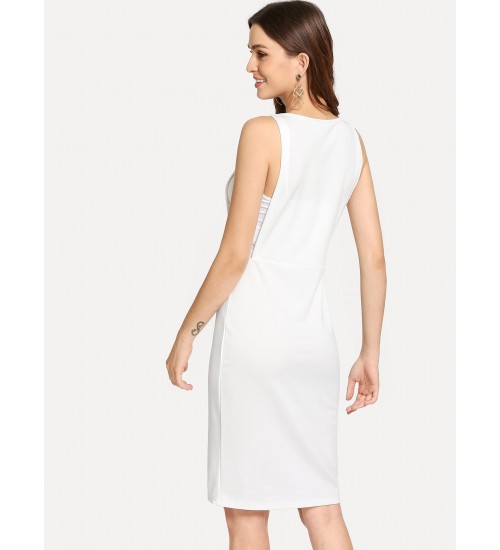 Form Fitting Solid Shell Dress