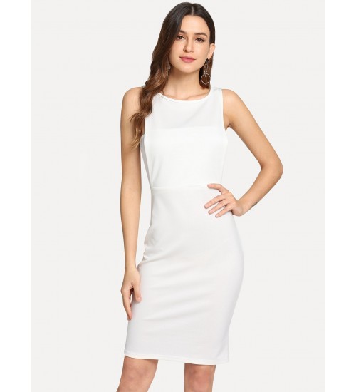 Form Fitting Solid Shell Dress