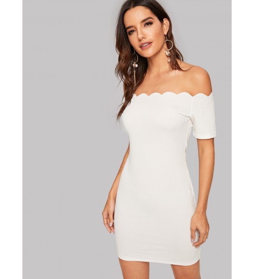 Scallop Bodycon Dress