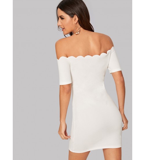 Scallop Bodycon Dress