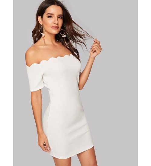 Scallop Bodycon Dress