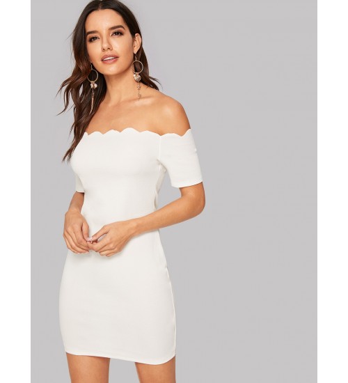 Scallop Bodycon Dress