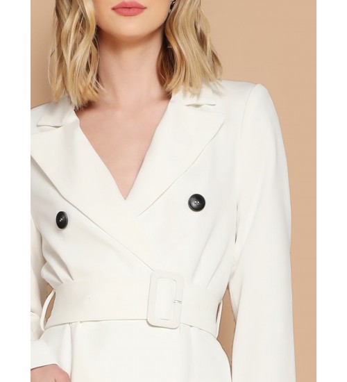 Double Breasted Belted Waist Mini Blazer Dress