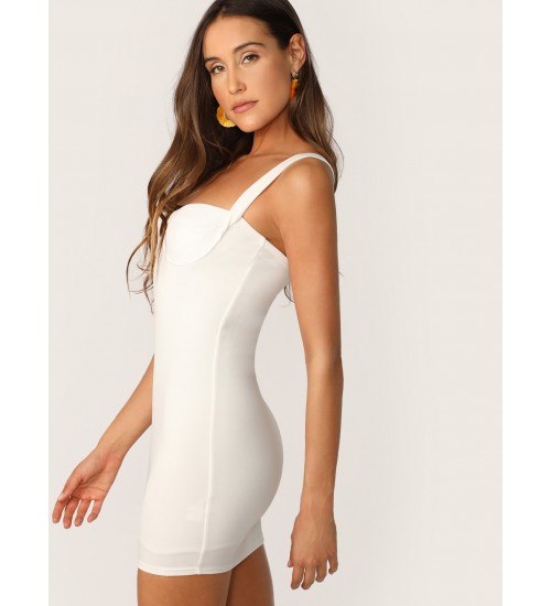 Underwire Bust Sleeveless Bodycon Mini Dress