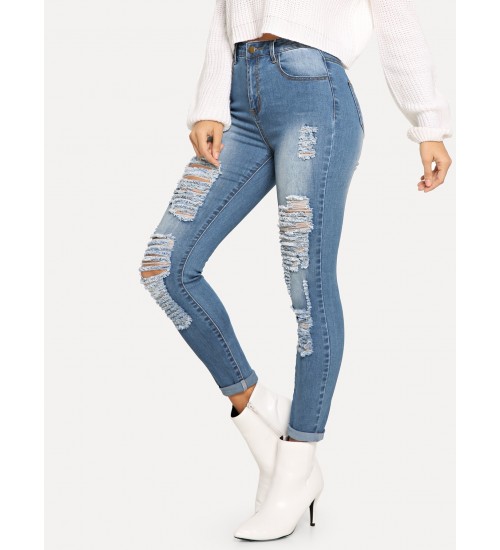 Ladder Distressed Jeans