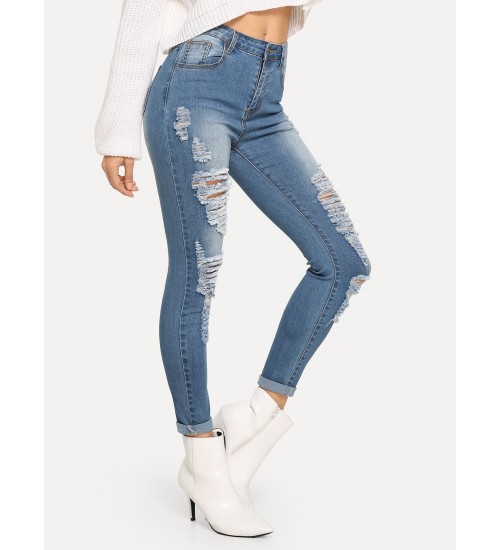 Ladder Distressed Jeans