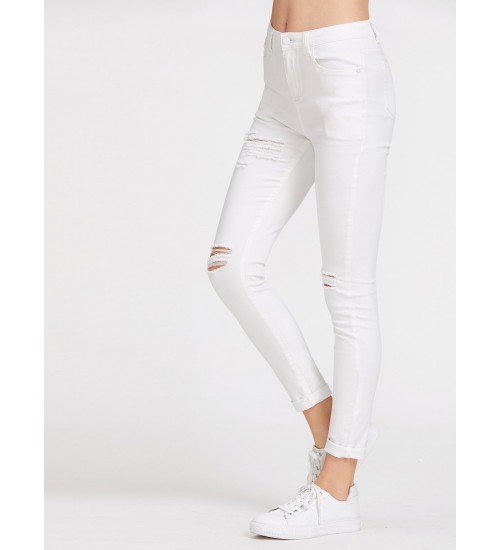 5 Pocket Ripped Skinny Jeans