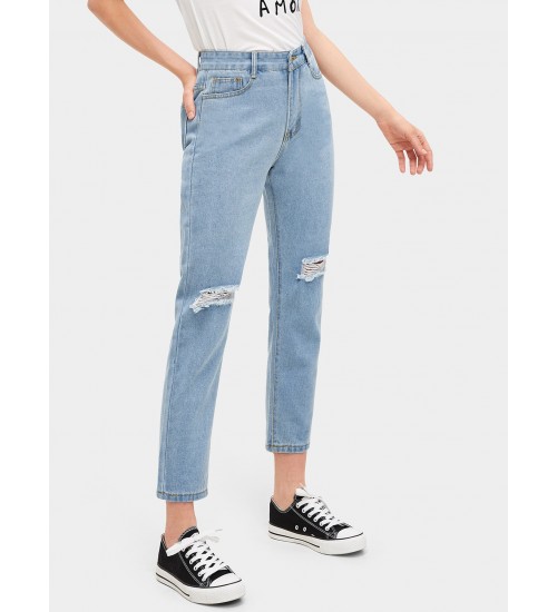 Knee Rips Ankle Jeans