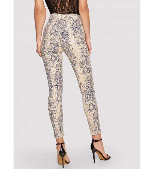 Snakeskin Print Skinny Jeans