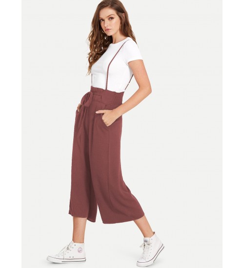 Front Pocket Side Pinafore Pants