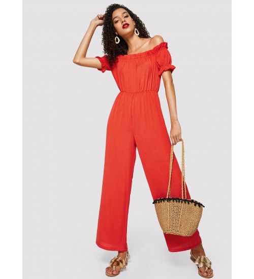 Ruffle Detail Palazzo Jumpsuit