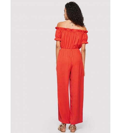 Ruffle Detail Palazzo Jumpsuit