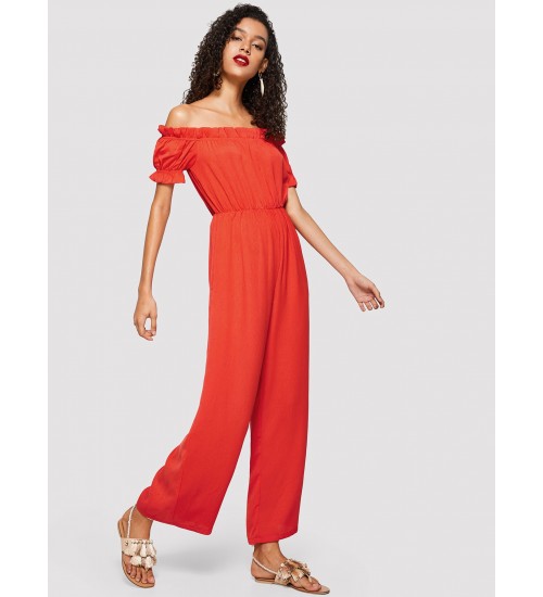 Ruffle Detail Palazzo Jumpsuit