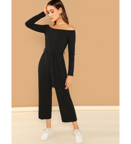 Tie Waist Wide Leg Jumpsuit