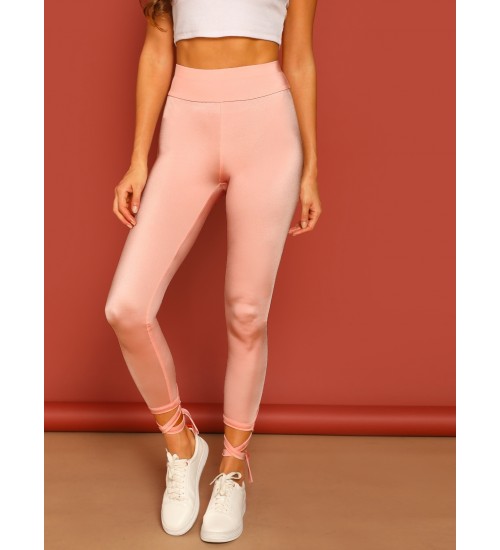 Wide Waistband Hem Leggings