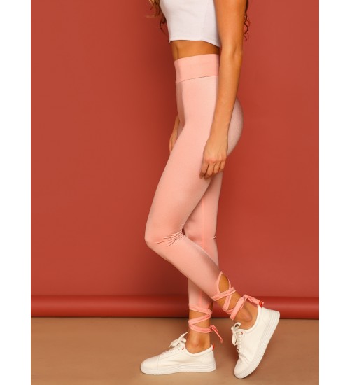 Wide Waistband Hem Leggings