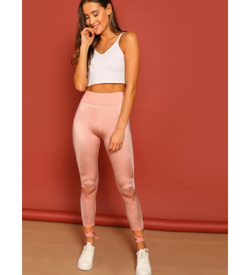 Wide Waistband Hem Leggings