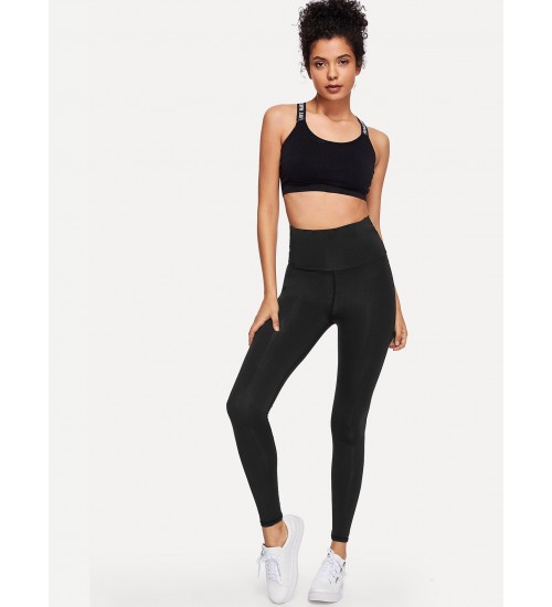 Waist Solid Leggings