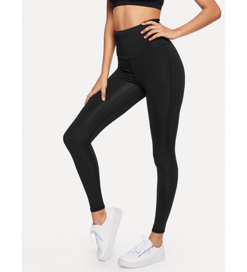 Waist Solid Leggings