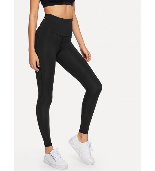 Waist Solid Leggings