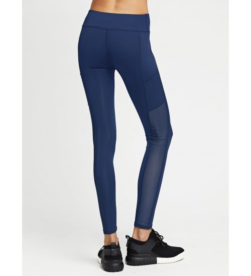 Contrast Mesh Solid Leggings