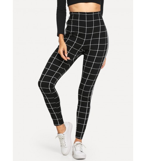 Striped Side Grid Leggings