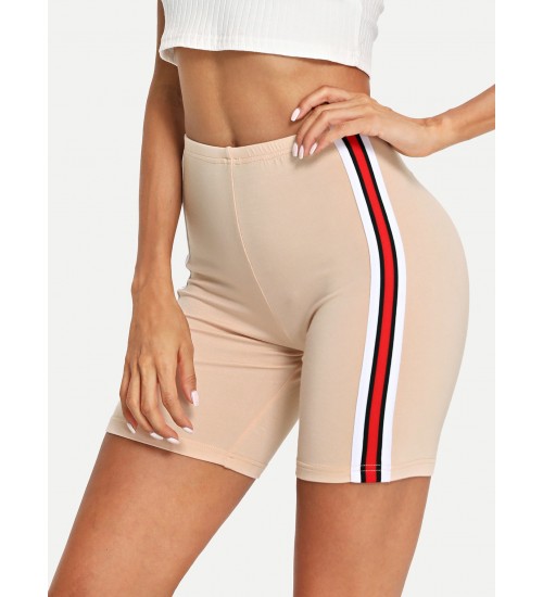 Striped Tape Side Cycling Shorts