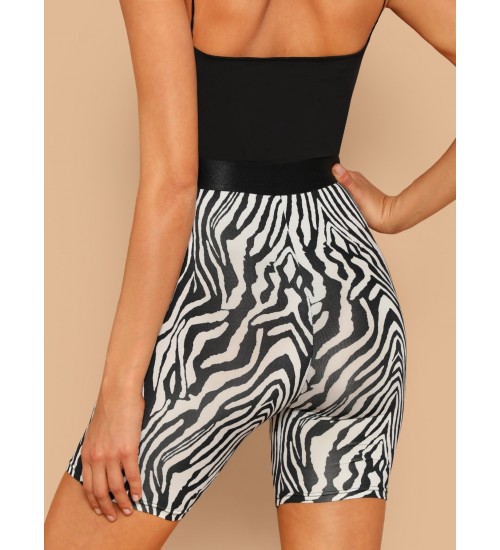 Zebra Print Cycling Shorts