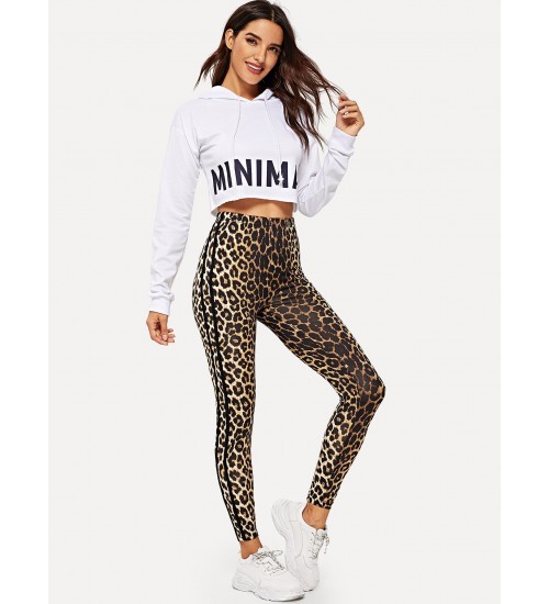 Contrast Sideseam Leopard Leggings