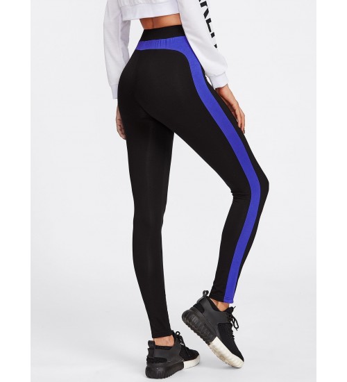 Contrast Panel Side Leggings