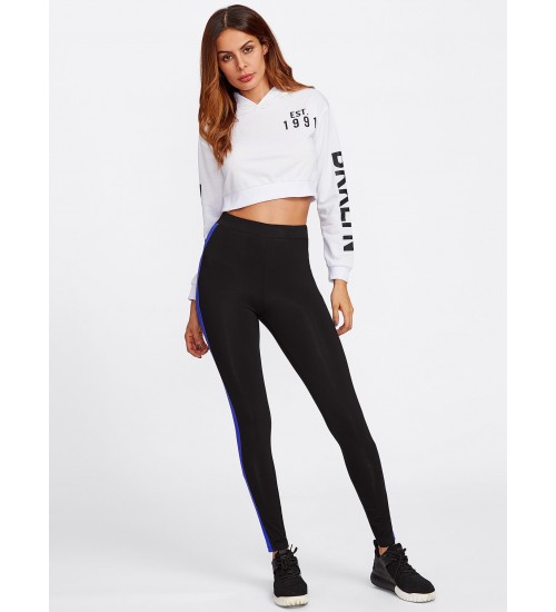 Contrast Panel Side Leggings