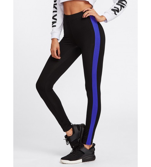 Contrast Panel Side Leggings