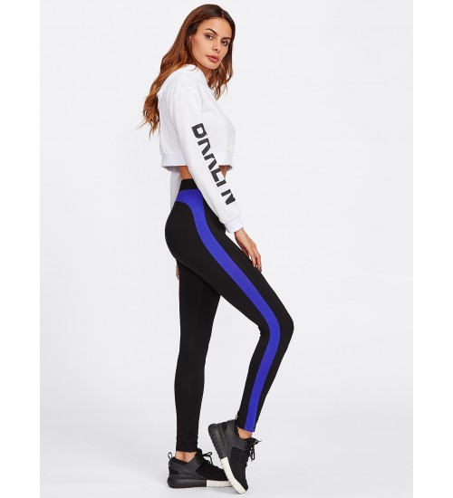 Contrast Panel Side Leggings