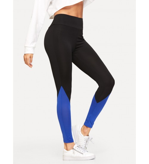 Colorblock Wide Waistband Leggings