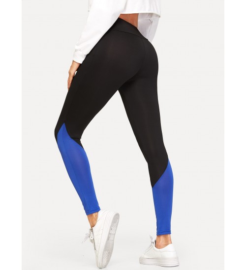 Colorblock Wide Waistband Leggings