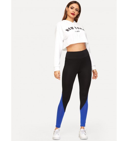 Colorblock Wide Waistband Leggings